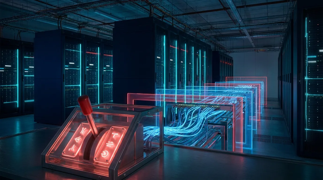 Emergency control system designed to restrict or shut down an advanced artificial intelligence network